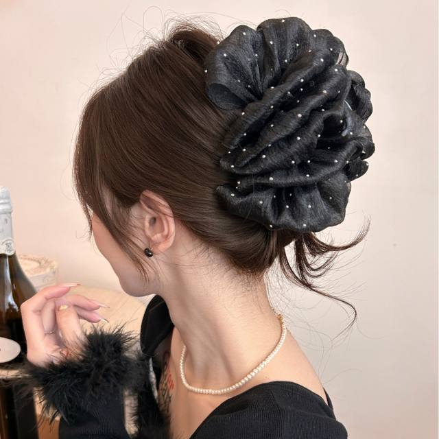 Large size summer black white color hair claw clips for women