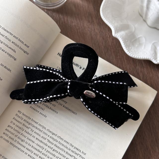 Vintage channel style bow women hair clips headband set