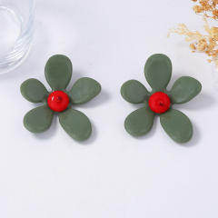 Easy match big size flower earrings