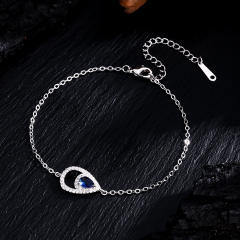 Personalized   Copper Inlaid Zirconium Water Drop Bracelet Earrings set