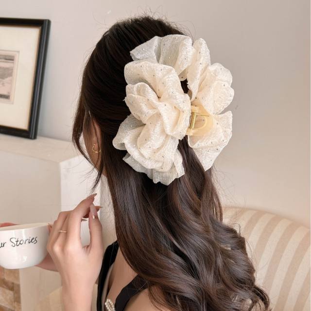 Large size summer black white color hair claw clips for women