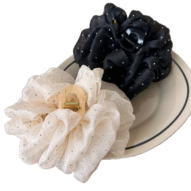 Large size summer black white color hair claw clips for women