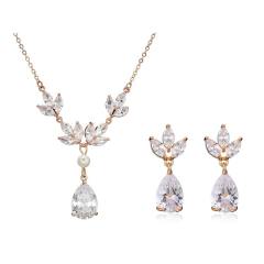 Bridal jewelry women's necklace earrings suit diamond necklace earrings set