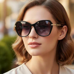 Personality hollow out cat eye shape sunglasses