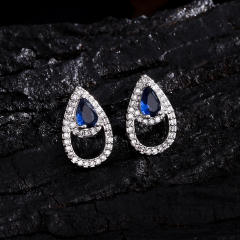 Personalized   Copper Inlaid Zirconium Water Drop Bracelet Earrings set