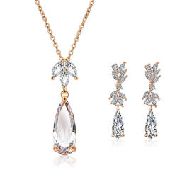 Bridal jewelry women's necklace earrings suit diamond necklace earrings set