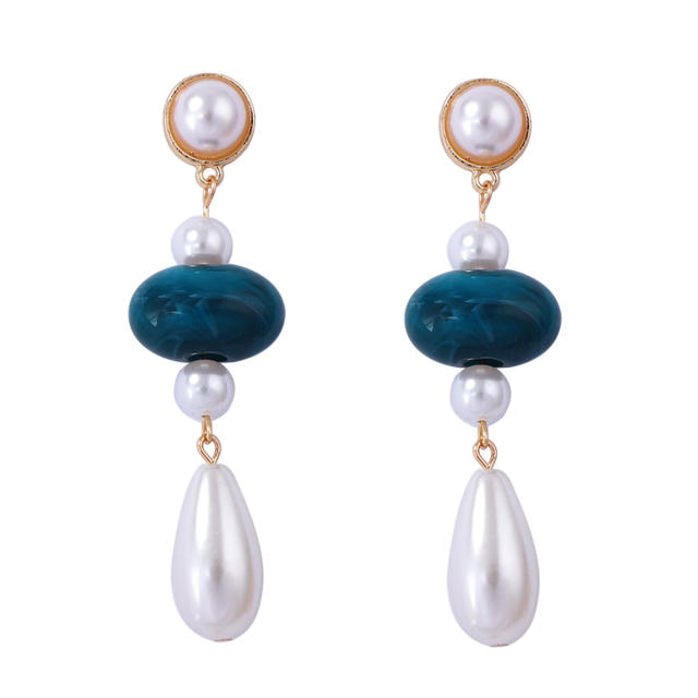 French trend imitation drop pearl dangle earrings for women