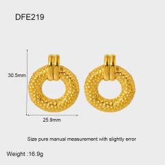 18K geometric square star leaf easy match stainless steel earrings studs