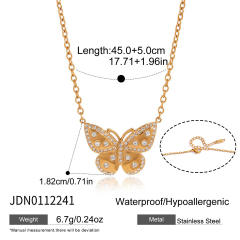 Hot sale diamond butterfly stainless steel necklace