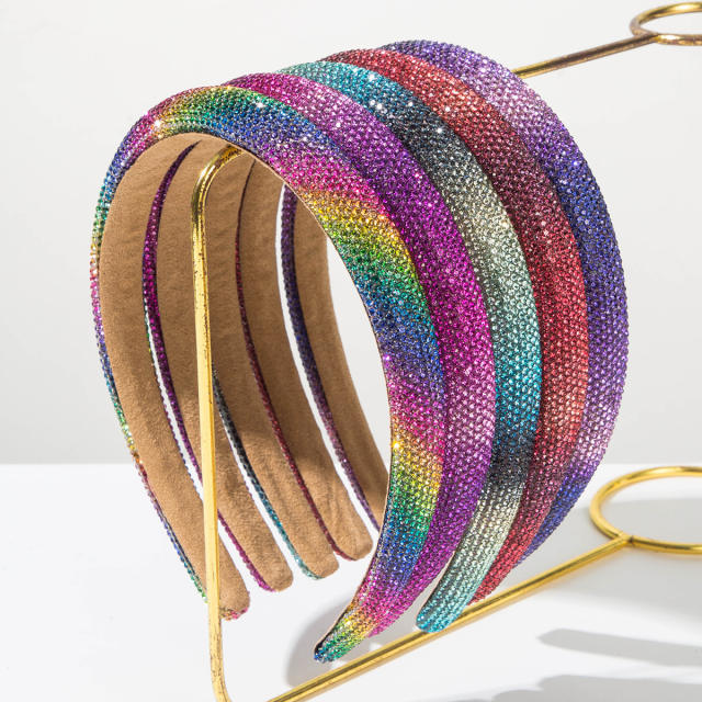 Korean fashion rainbow color diamond headband for women