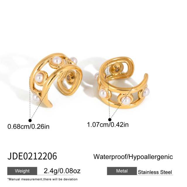 Elegant diamond flower butterfly shape stainless steel studs earrings
