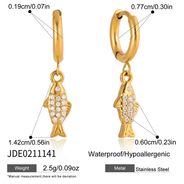 18KG holiday styel full diamond shell seahorse stainless steel necklace bracelet set
