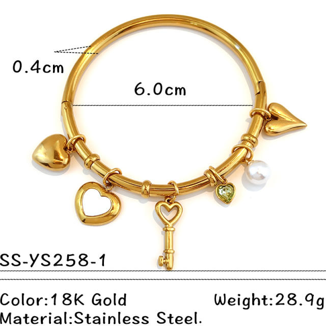 18KG hot sale stainless steel bangle bracelet charm bangle