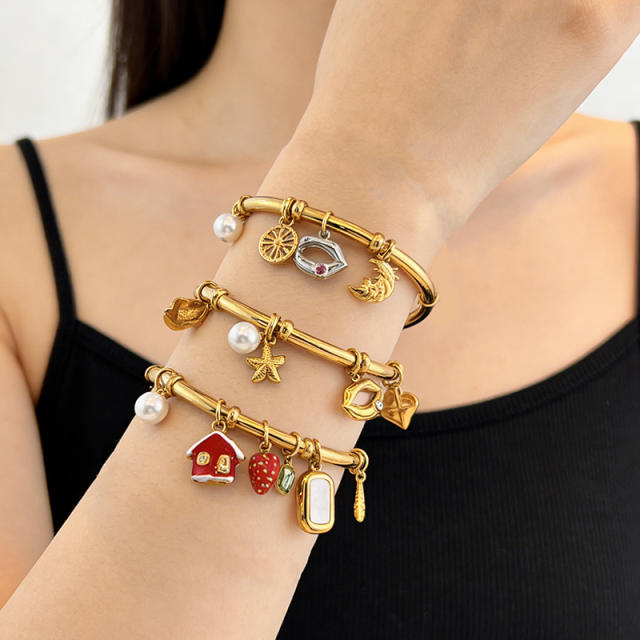 18KG hot sale stainless steel bangle bracelet charm bangle