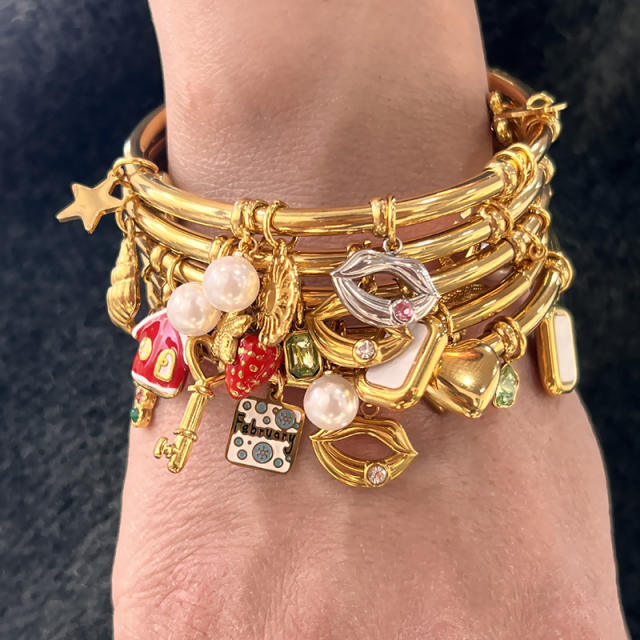 18KG hot sale stainless steel bangle bracelet charm bangle