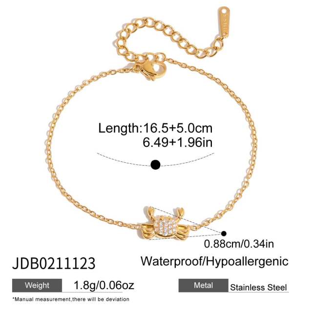 18KG holiday styel full diamond shell seahorse stainless steel necklace bracelet set