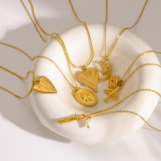 Easy match 18KG pendant necklace stainless steel necklace
