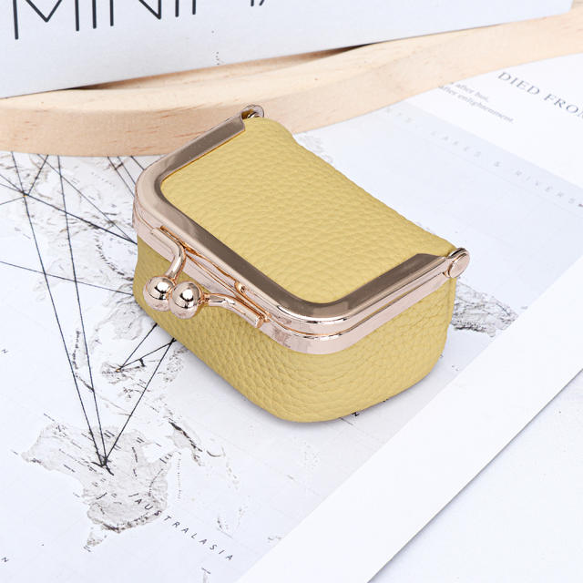 Jewelry Bag Genuine Leather Mini Ring Necklace Earrings Jewelry Box for Women