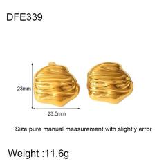 18K geometric square star leaf easy match stainless steel earrings studs