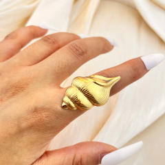 Stainless steel ring light luxury  holiday style conch rings