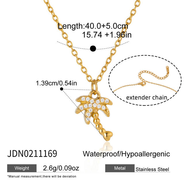 18KG holiday styel full diamond shell seahorse stainless steel necklace bracelet set