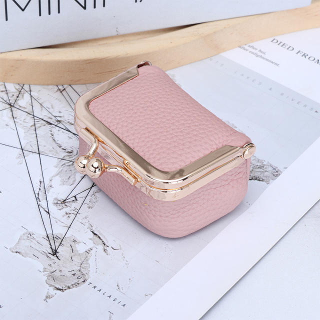 Jewelry Bag Genuine Leather Mini Ring Necklace Earrings Jewelry Box for Women