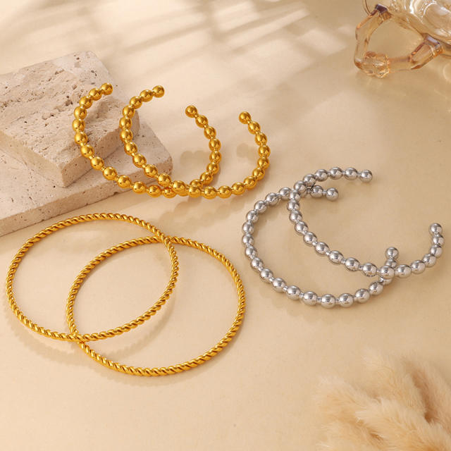 Basic easy match stackable bangle stainelss steel bangle bracelet