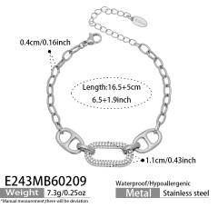18KG delicate diamond bead chain stainless steel bracelet