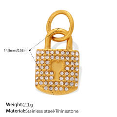 18KG diamond lock stainless steel accessory DIY jewelry charm pendant