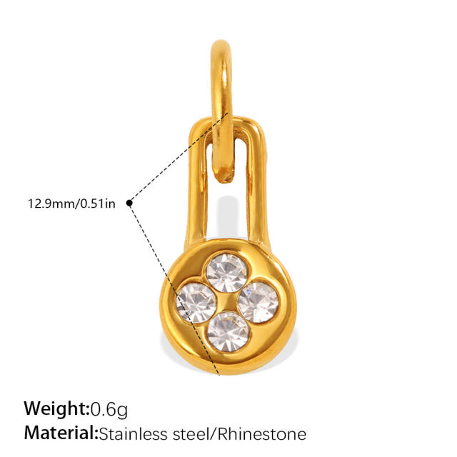18KG diamond lock stainless steel accessory DIY jewelry charm pendant