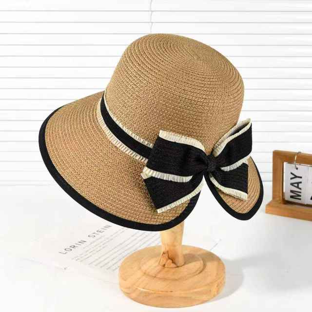Summer elegant bow straw hat sun hat