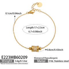 18KG delicate diamond bead chain stainless steel bracelet