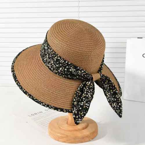 Spring summer floral pattern women sun hat straw hat