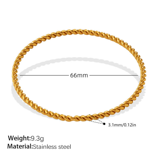 Basic easy match stackable bangle stainelss steel bangle bracelet