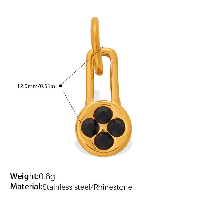 18KG diamond lock stainless steel accessory DIY jewelry charm pendant