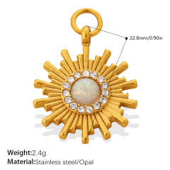 Diamond sunflower tree multi element stainless steel charm diy jewelry accessory