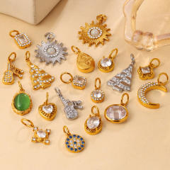 Diamond sunflower tree multi element stainless steel charm diy jewelry accessory