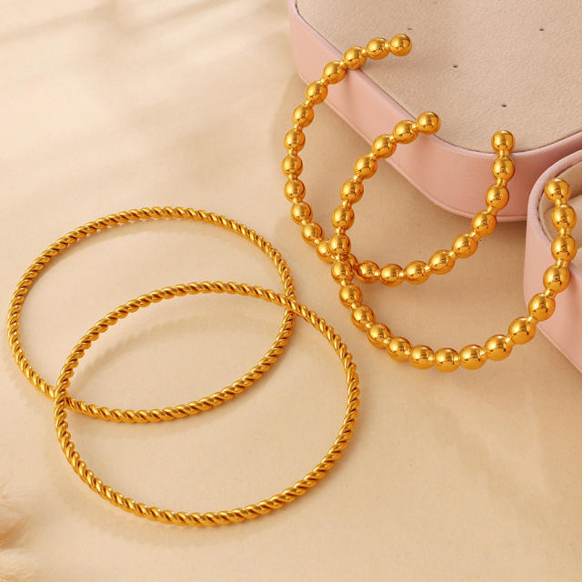 Basic easy match stackable bangle stainelss steel bangle bracelet