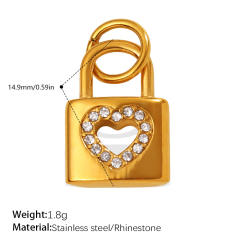 18KG diamond lock stainless steel accessory DIY jewelry charm pendant