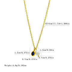 Elegant waterpearl birthstone pendant stainless steel necklace dainty necklace