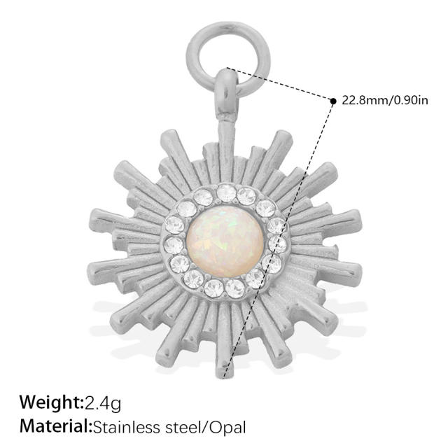 Diamond sunflower tree multi element stainless steel charm diy jewelry accessory