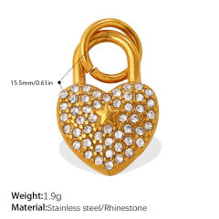 18KG diamond lock stainless steel accessory DIY jewelry charm pendant