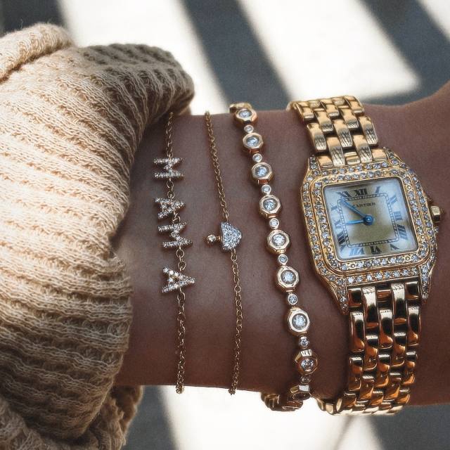 Mother's day gift diamond mama letter stainless steel necklace bracelet set