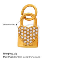 18KG diamond lock stainless steel accessory DIY jewelry charm pendant