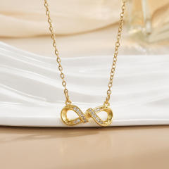 Necklace Women's Unlimited Eight-character Pendant Necklace Stainless steel chain necklace infinity necklace