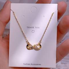 Titanium steel clavicle chain lucky 8-character pendant necklace women's infinity necklace