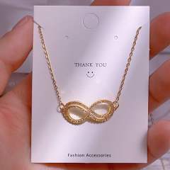 Titanium steel clavicle chain lucky 8-character pendant necklace women's infinity necklace
