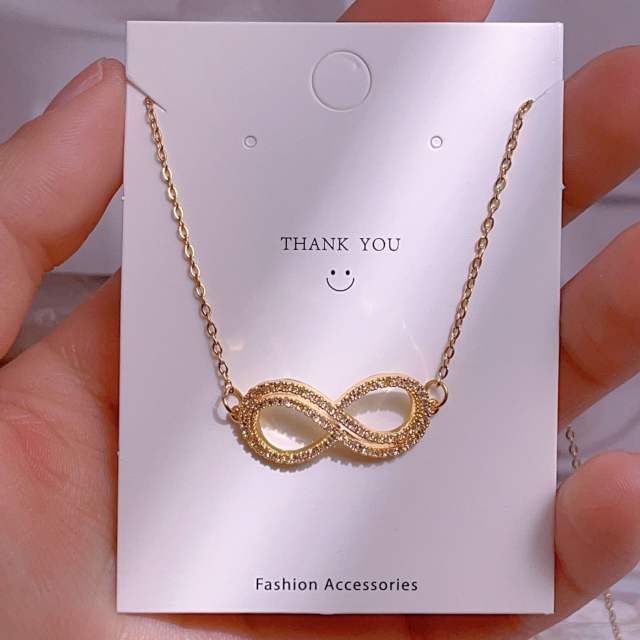 Titanium steel clavicle chain lucky 8-character pendant necklace women's infinity necklace