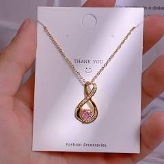Titanium steel clavicle chain lucky 8-character pendant necklace women's infinity necklace