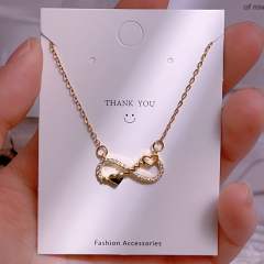Titanium steel clavicle chain lucky 8-character pendant necklace women's infinity necklace